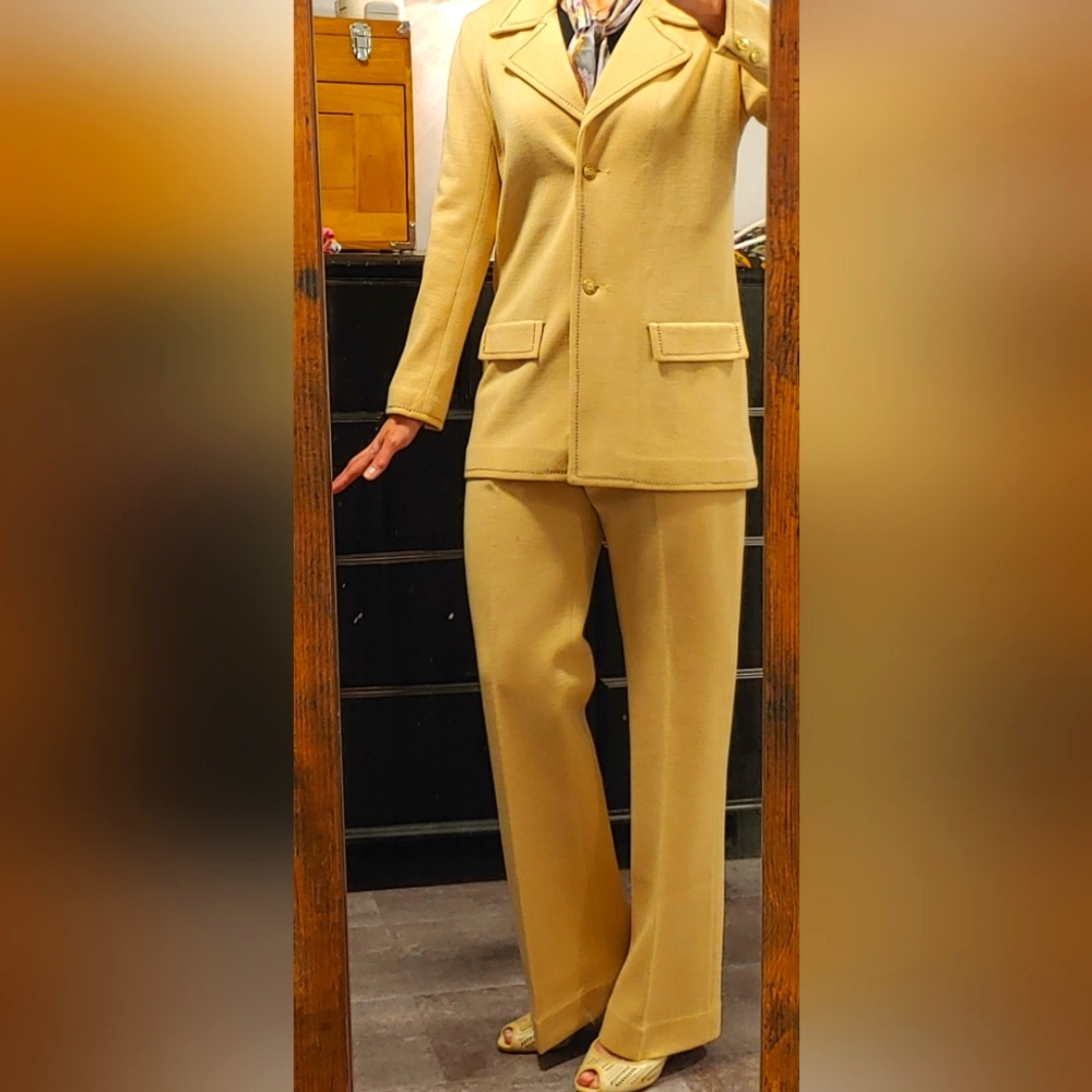 True Vintage early 70's Marshal Field, Wool pants suit